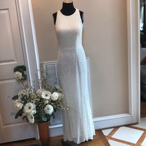 Women’s beaded off white formal gown. No tags